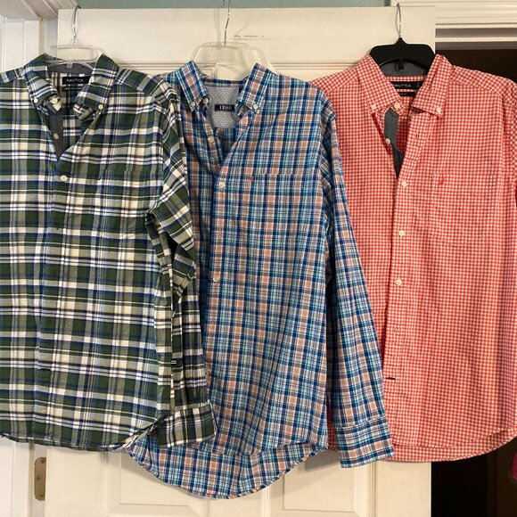 3 Men's Nautica/IZOD Button Down Shirts Sz S-M - Picture 1 of 10